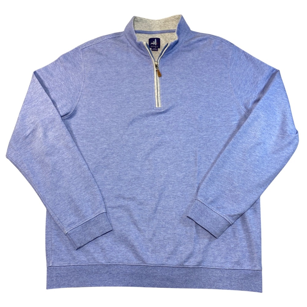 Johnnie-O Mens Sully 1/4 Zip Pullover Laguna Blue Large L